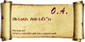 Oblath Adrián névjegykártya