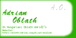 adrian oblath business card